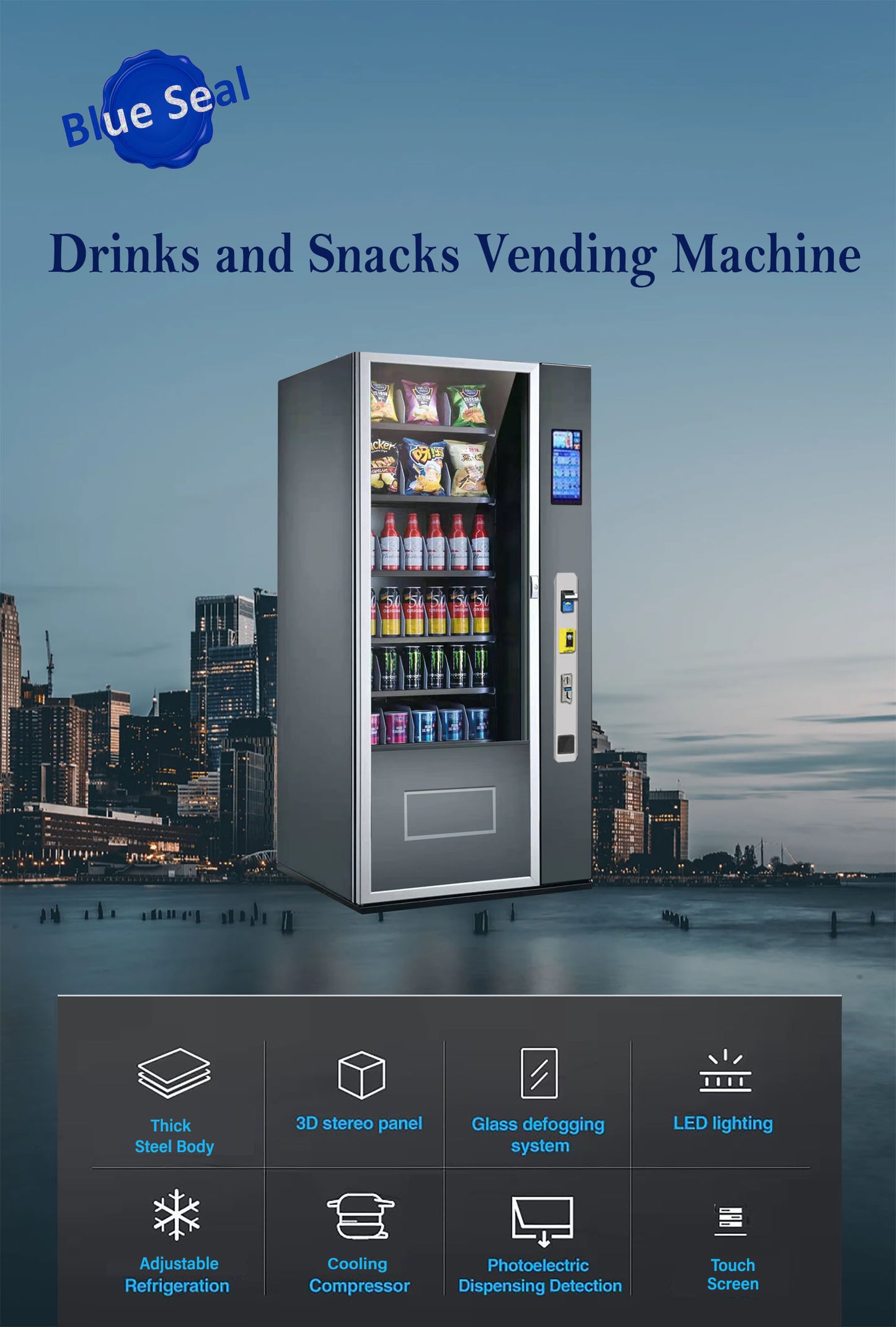 Blue-1003S-GR-TNH-Snacks Vending Machine