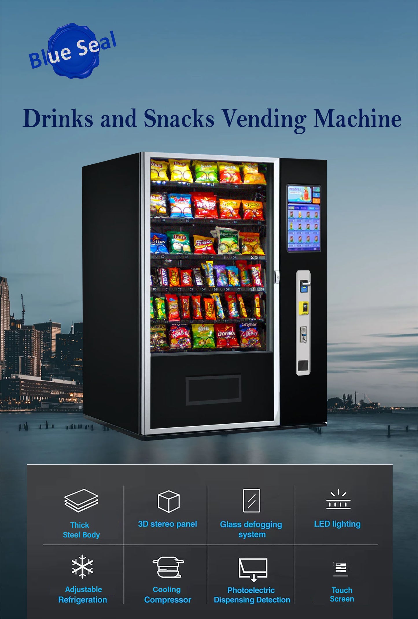 Blue-1004S-BK-TNH-Snacks Vending Machine