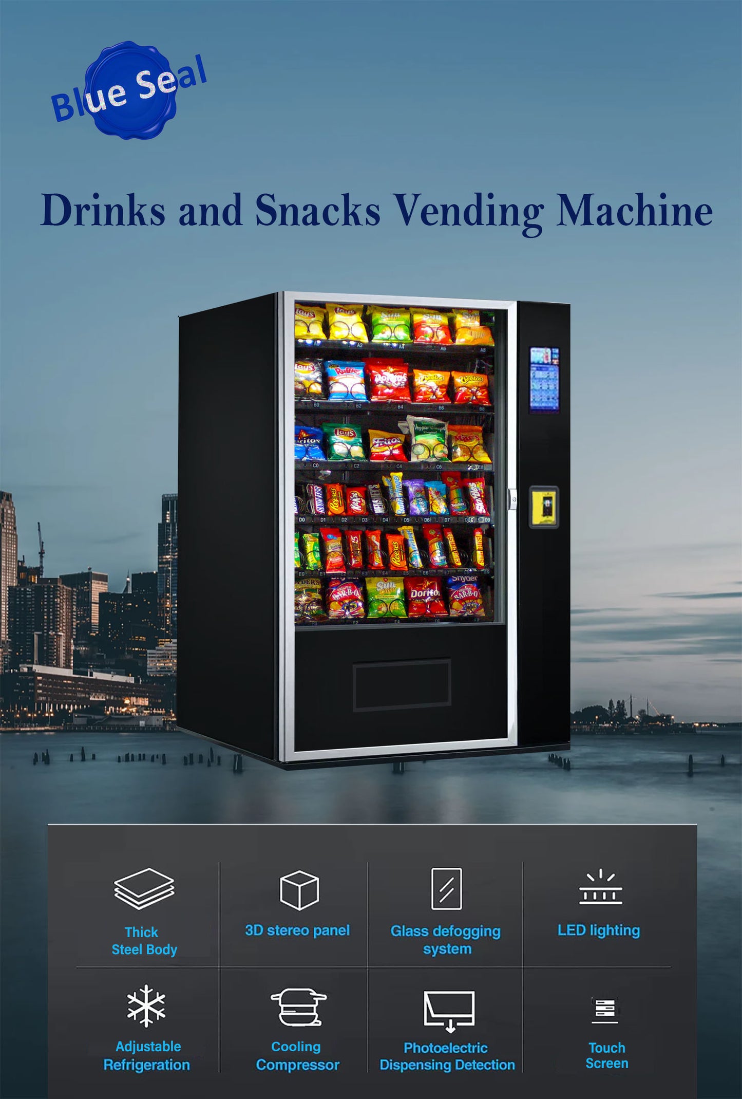 Blue-1004C-BK-TNH-Combo Vending Machine