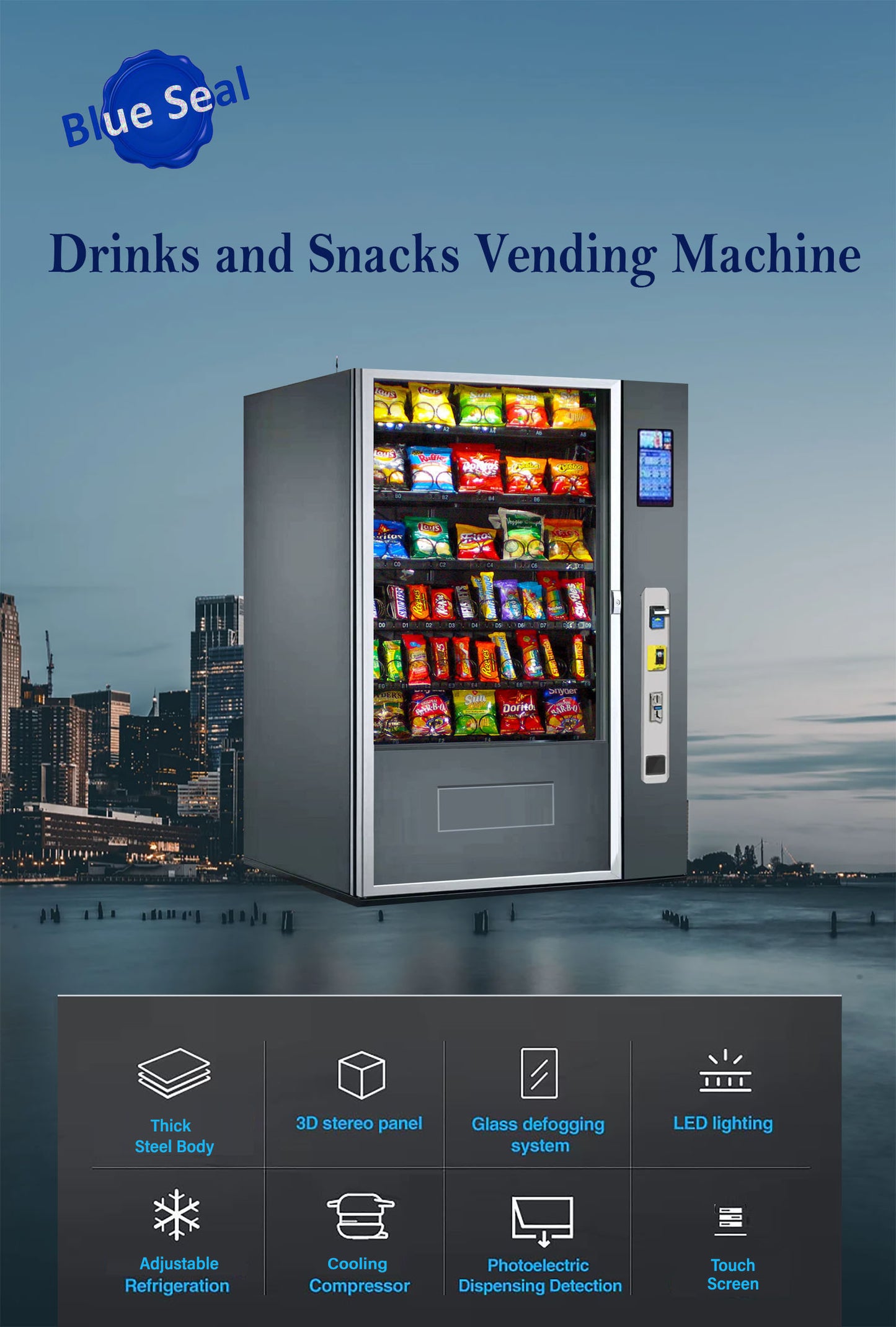 Blue-1004C-GR-TNH-Combo Vending Machine