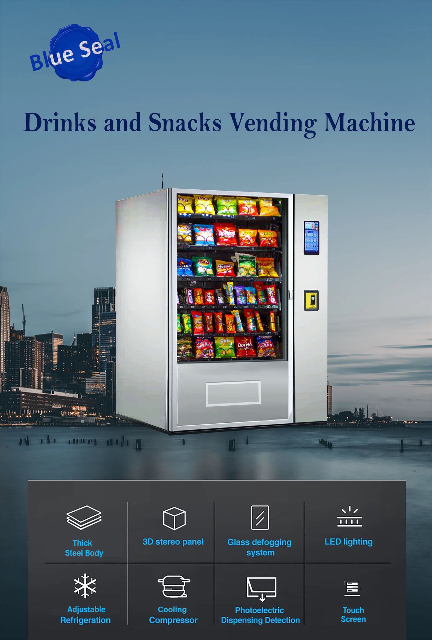 Blue-1004S-SV-TCR-Snacks Vending Machine