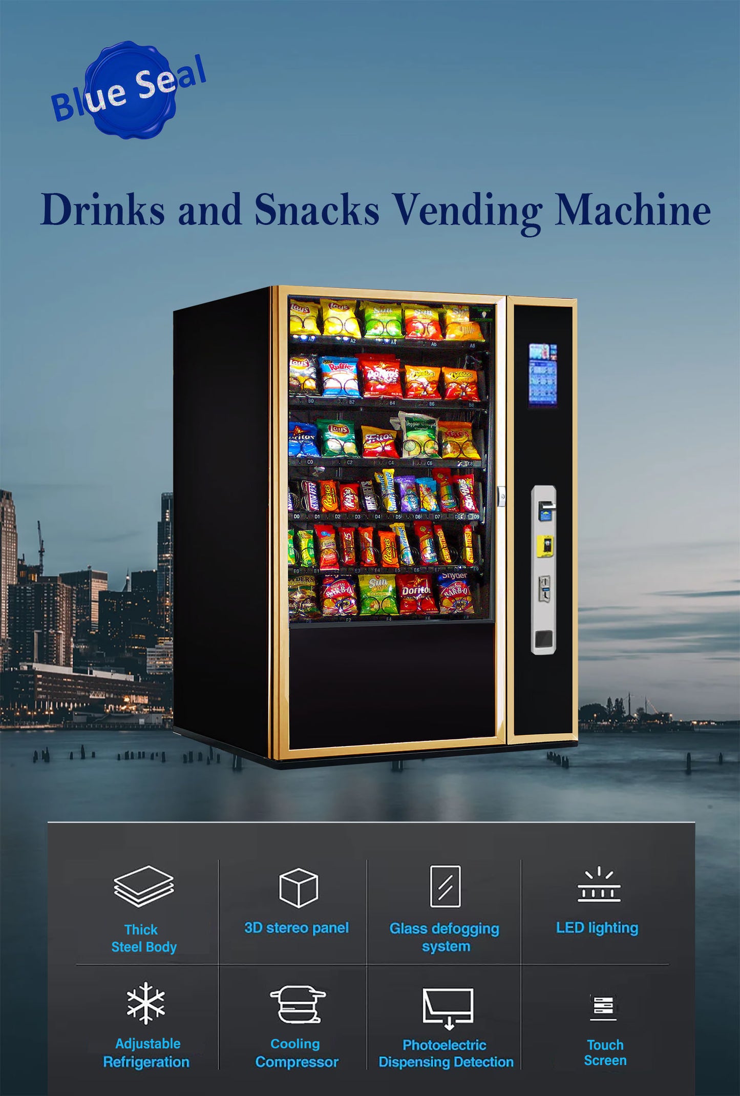 Blue-1004S-GD-TNH-Snacks Vending Machine