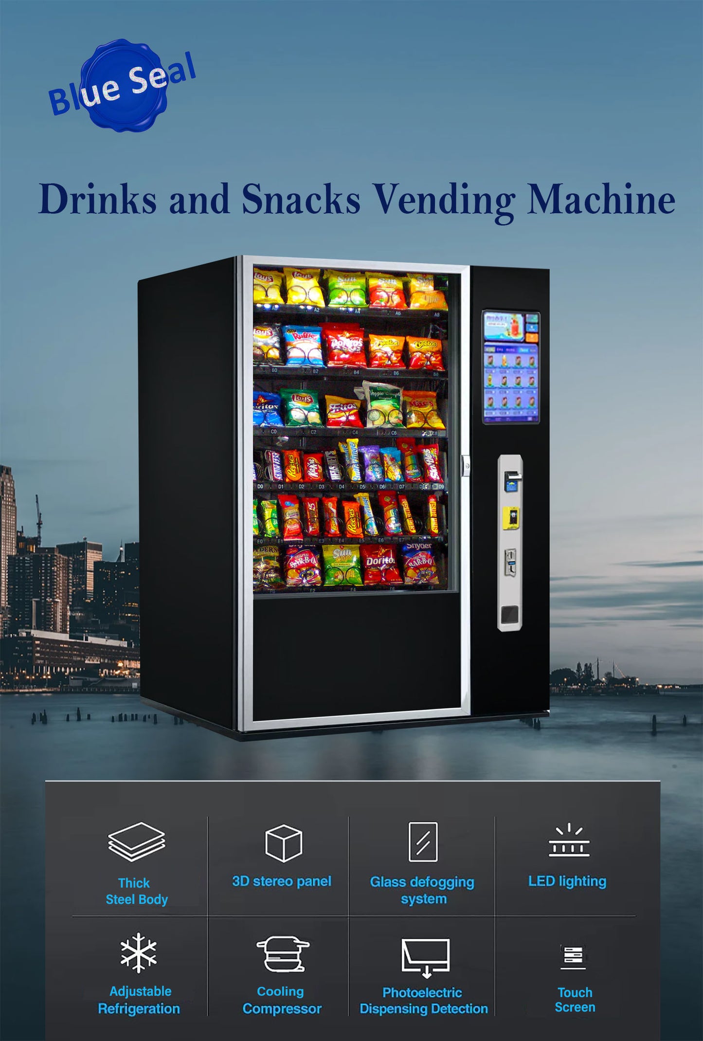 Blue-1005C-BK-TNH-Combo Vending Machines