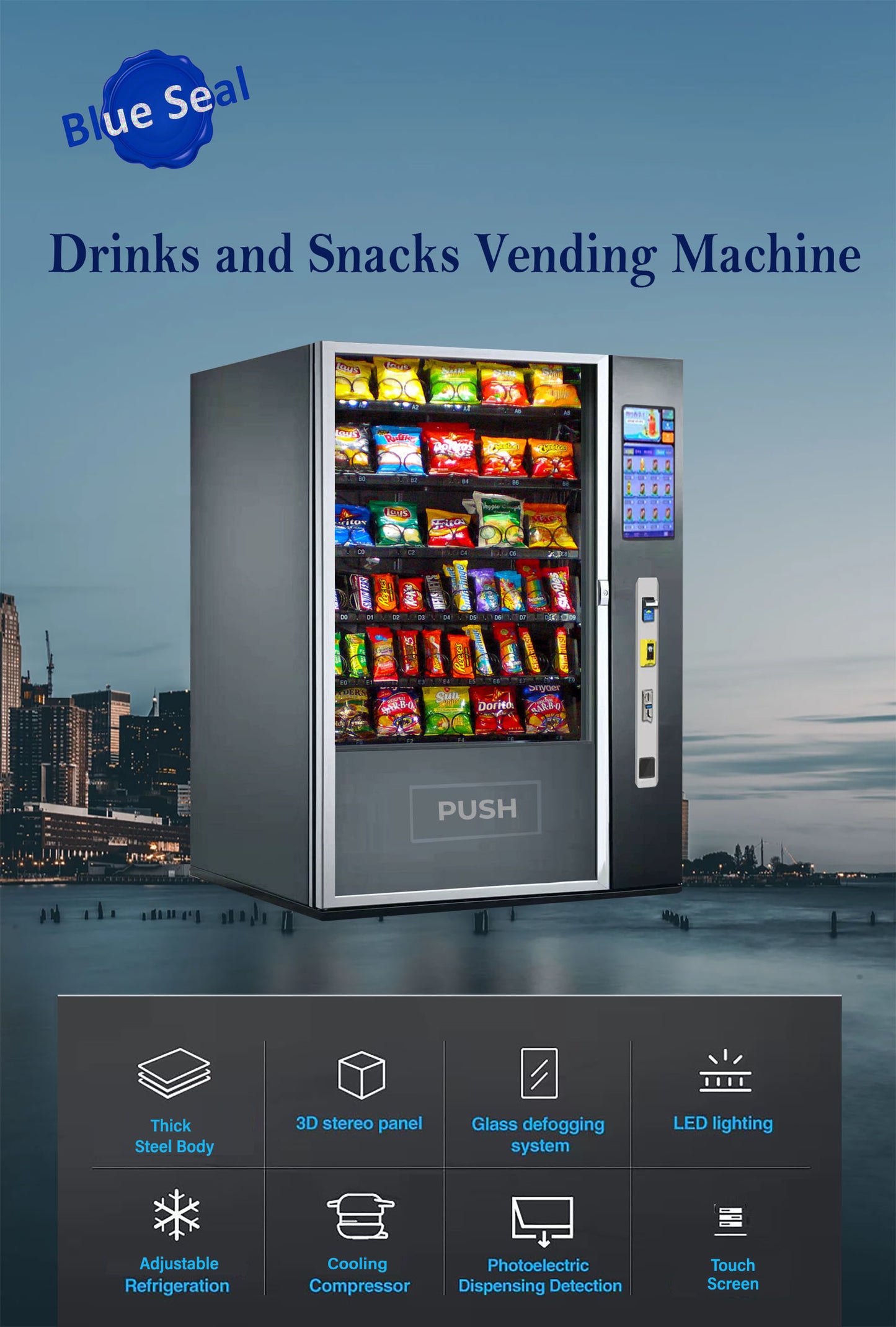 Blue-1005S-GR-TNH-Snacks Vending Machine