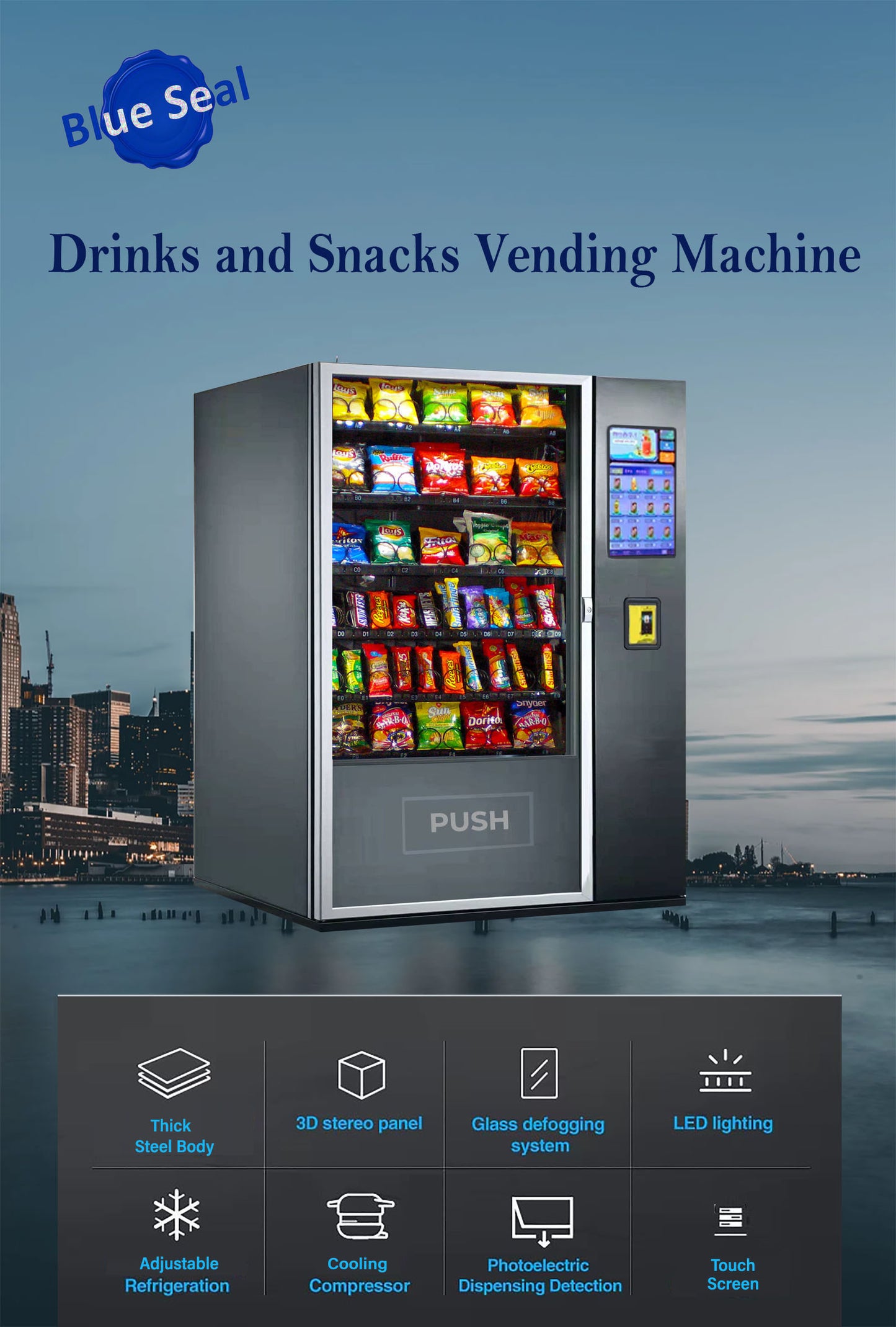 Blue-1005S-GR-TCR-Snacks Vending Machine