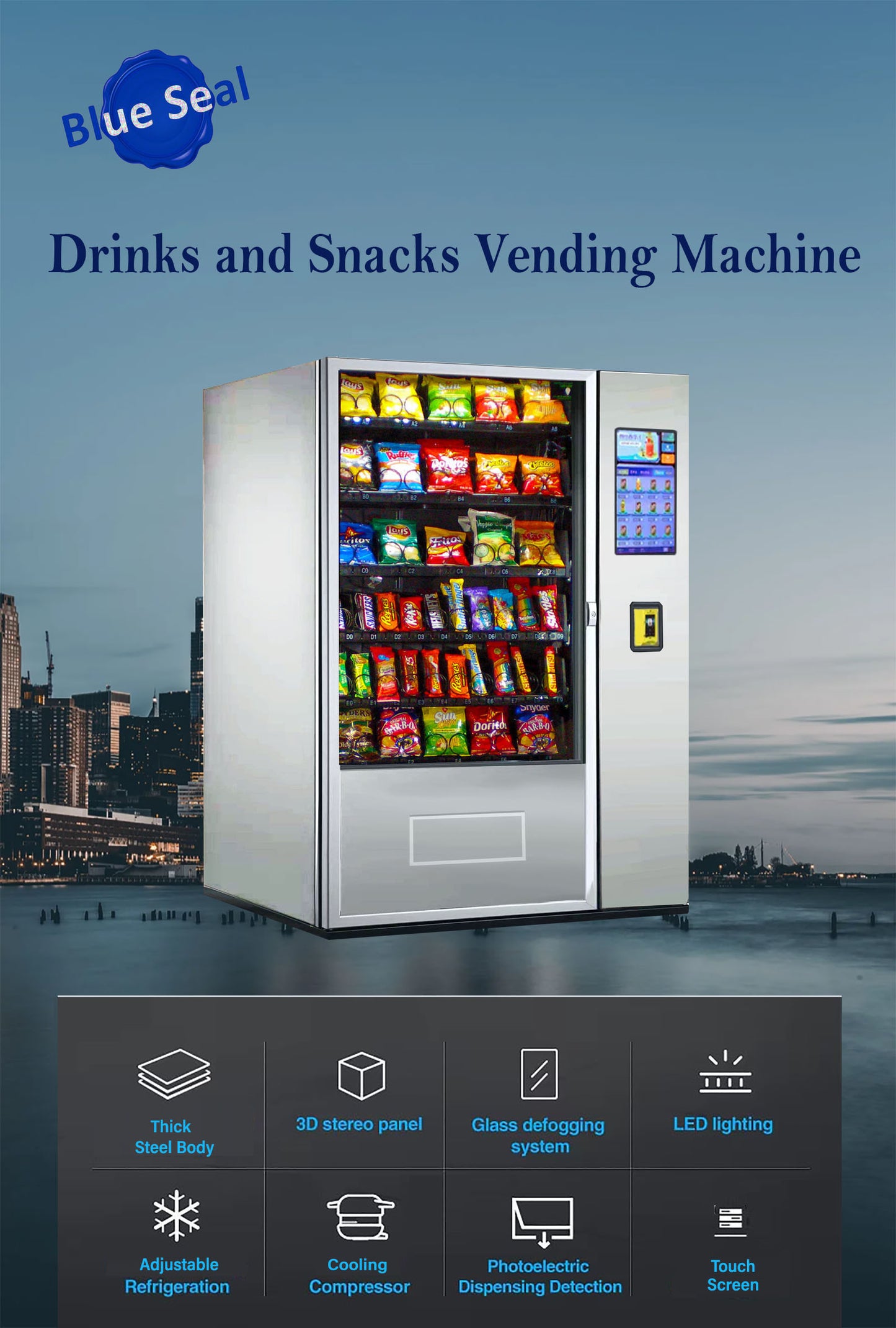 Blue-1005S-SV-TCR-Snacks Vending Machine