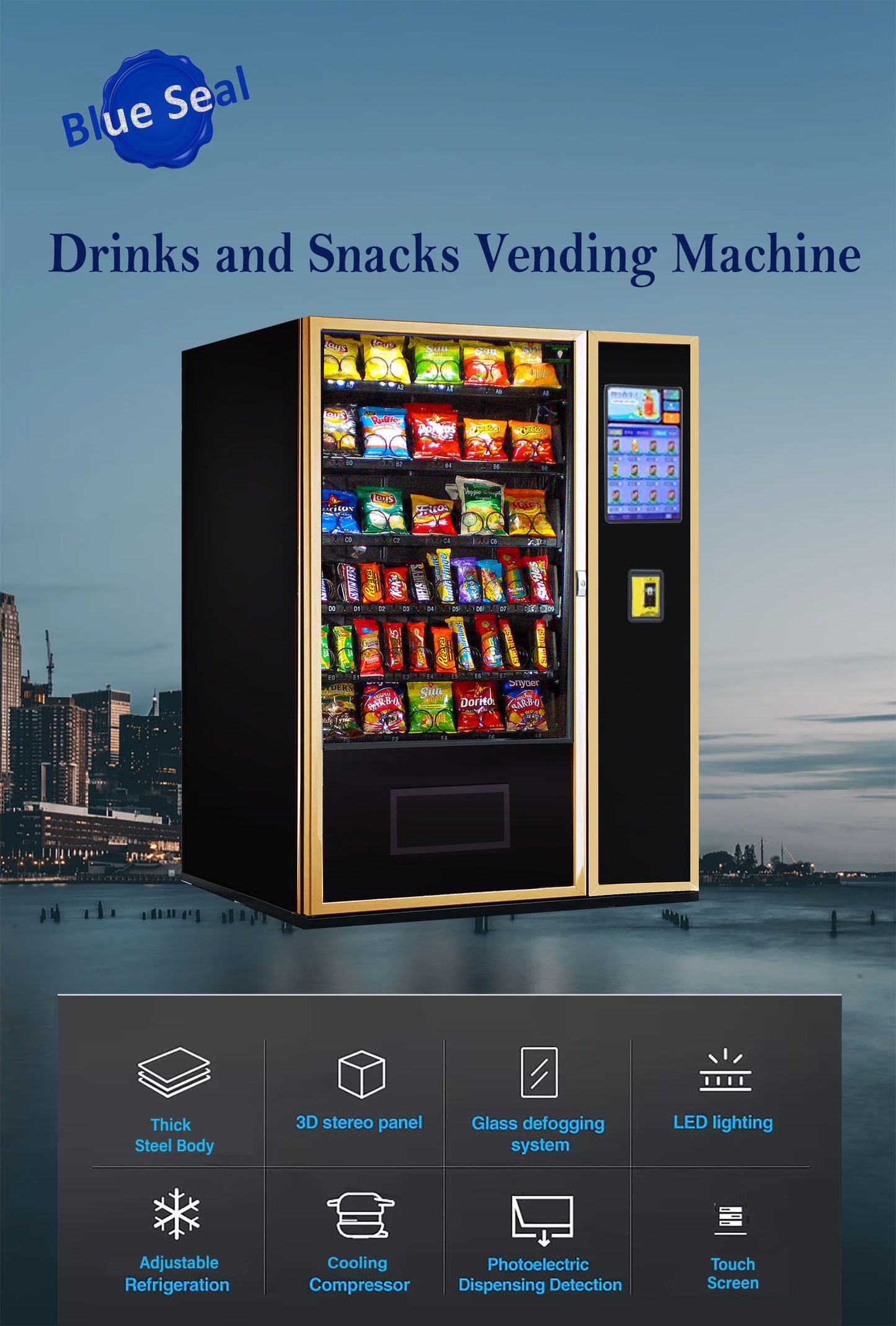 Blue-1005S-GD-TCR-Snacks Vending Machine